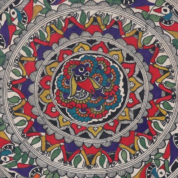Alternate image for World Peace Project Buddhist Madhubani Style Painting India Nirvana-Buddha Peace