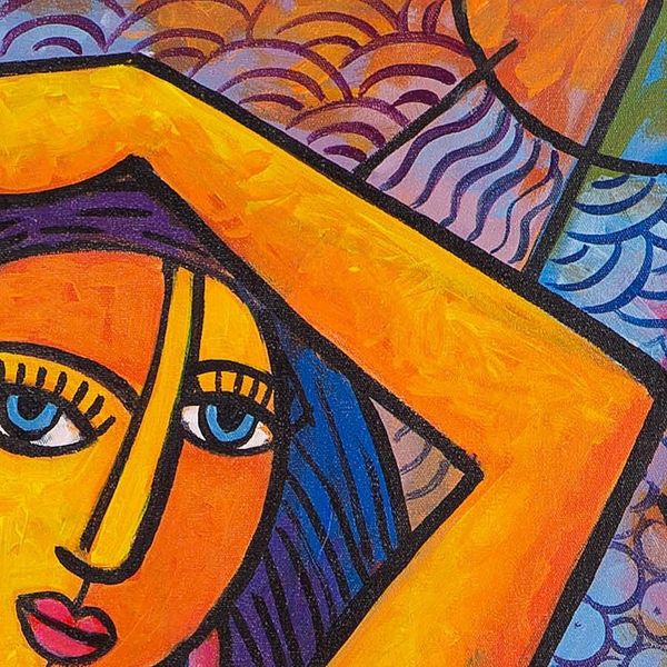 Alternate image for Signed Acrylic Painting on Canvas Ni Wayan Kashi