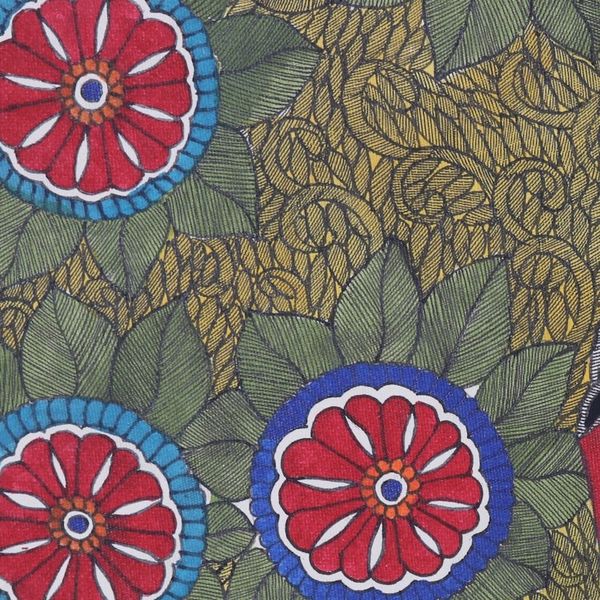 Alternate image for Ramayana-Themed Madhubani Painting from India Ram Sita in Chirtrakoot