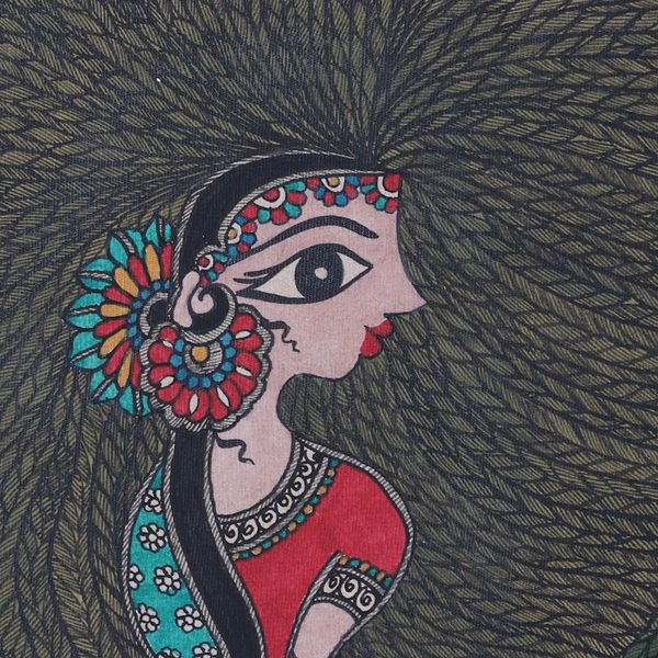 Alternate image for Painting of Group of Women from Indian Madhubani Artist Women Eccentricity