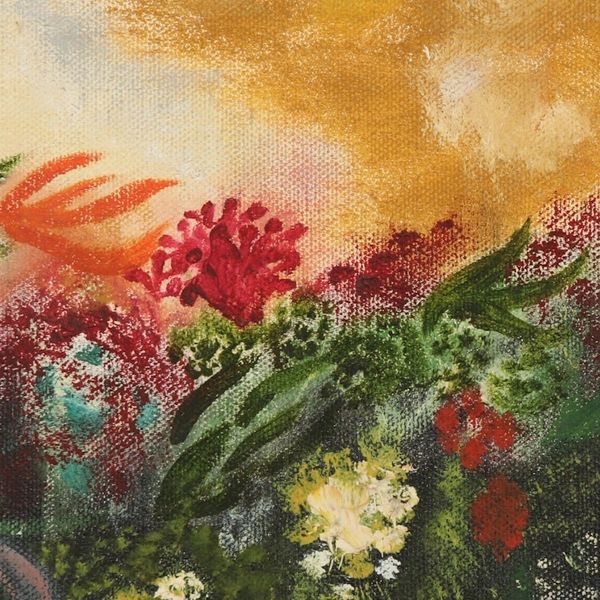 Alternate image for Signed Ocean-Themed Surrealist Painting from India One With Nature