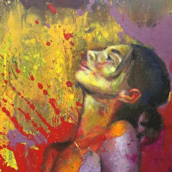 Alternate image for Bold and Colorful Painting of Female Nude Optimist Ella
