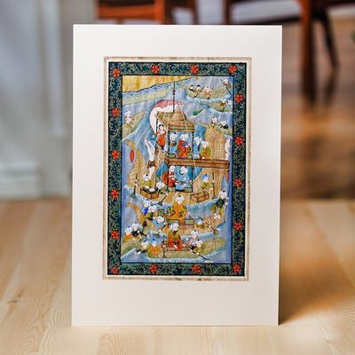 Alternate image for Traditional Watercolor on Paper Painting from The Silk Road Noahs Ark