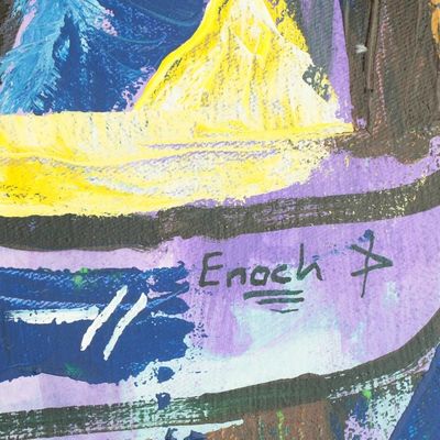 Alternate image for Signed Expressionist Mother and Child Painting from Ghana Motherly Love