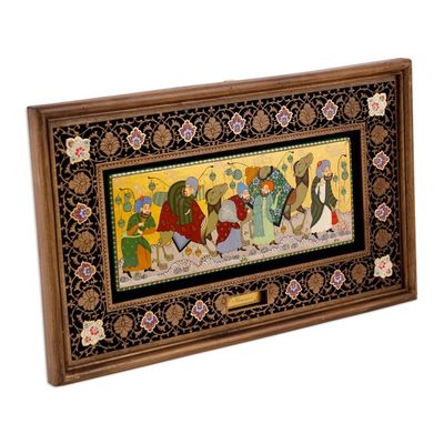 Alternate image for Uzbek Folk Painting in Lacquer Miniature Art Style Caravan I