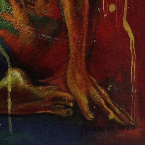 Alternate image for Original Expressionist Painting of Artistic Nude A Strong Woman