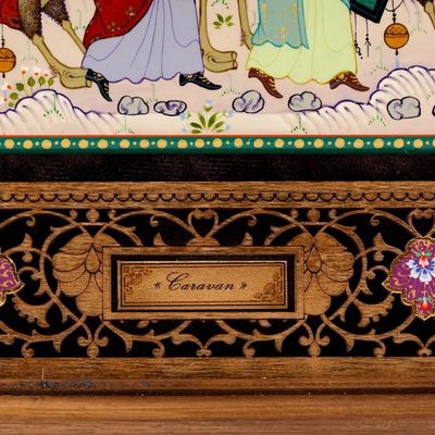 Alternate image for Uzbek Folk Painting in Lacquer Miniature Art Style Caravan I
