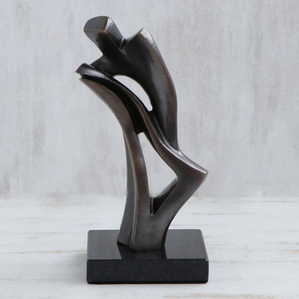 Couple in Love Signed Original Bronze Fine Art Sculpture 'Illusion'