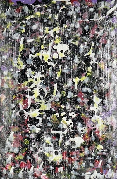 Alternate image for Unstretched Abstract Acrylic Painting with Colorful Dots Serenity in the Forest