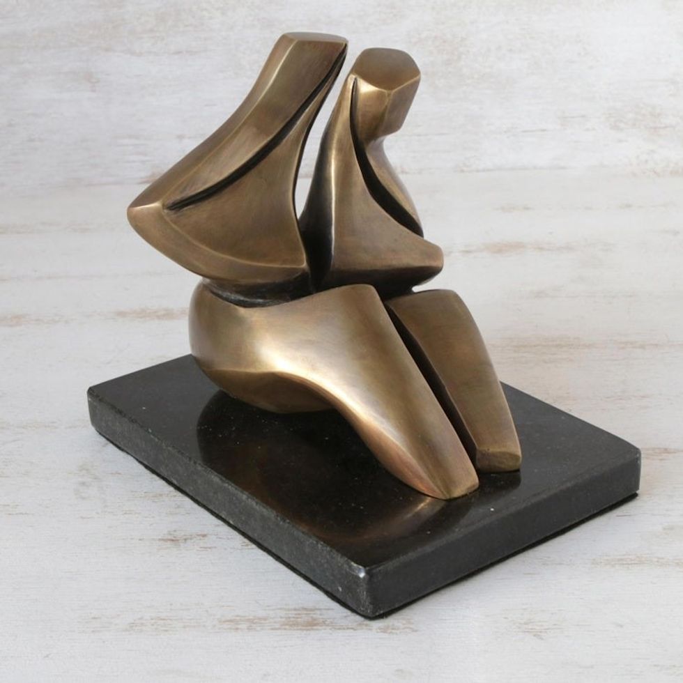 Original Signed Bronze Sculpture from Brazil 'Secrets'