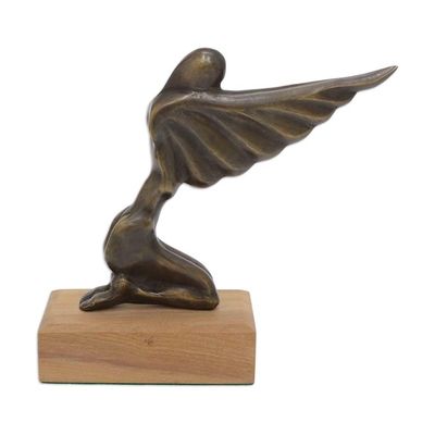 Alternate image for Signed Bronze Angel Sculpture Angel of Gratitude II