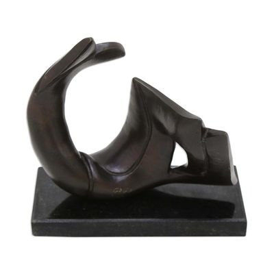 Alternate image for Signed Abstracted Mermaid Sculpture in Bronze on Granite Mermaid