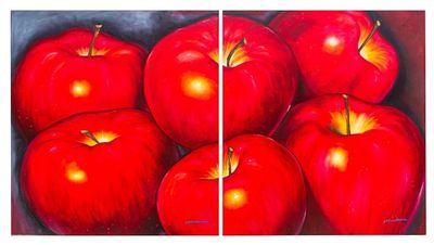 Alternate image for Realistic Diptych of Apples Apples