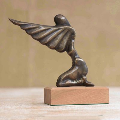 Alternate image for Signed Bronze Angel Sculpture Angel of Gratitude II