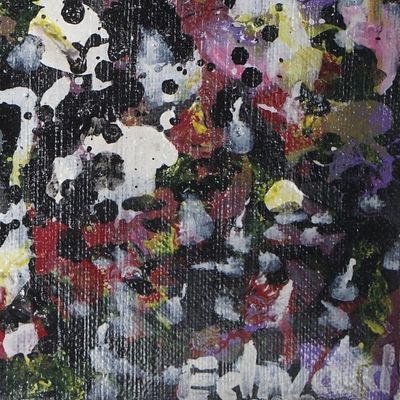 Alternate image for Unstretched Abstract Acrylic Painting with Colorful Dots Serenity in the Forest