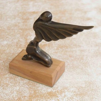 Alternate image for Signed Bronze Angel Sculpture Angel of Gratitude II