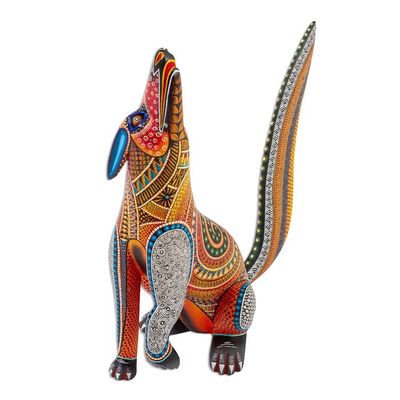 Alternate image for Alebrije Sculpture Hand Painted Crazy Coyote