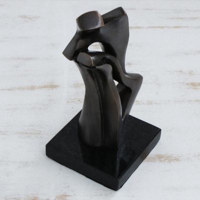 Alternate image for Couple in Love Signed Original Bronze Fine Art Sculpture Illusion