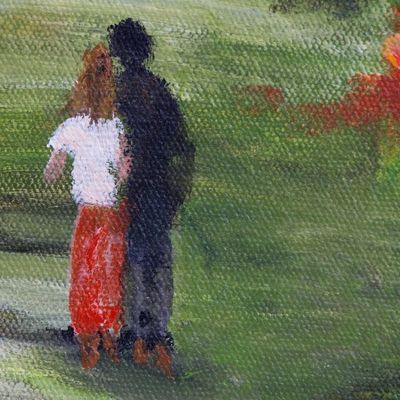 Alternate image for Signed Impressionist Painting of a Park from Brazil Stroll