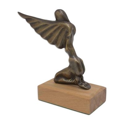 Alternate image for Signed Bronze Angel Sculpture Angel of Gratitude II