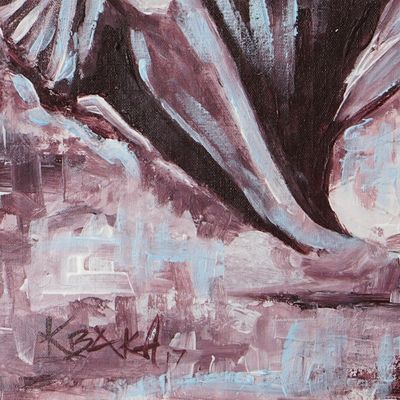 Alternate image for Acrylic Impressionist Painting of Man Playing the Flute Sweet Sounds