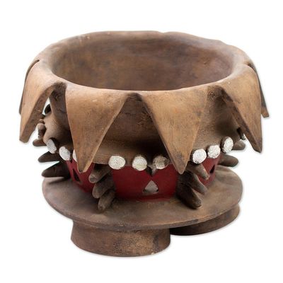 Alternate image for Handmade Decorative Ceremonial Style Vessel Teotihuacan Brazier