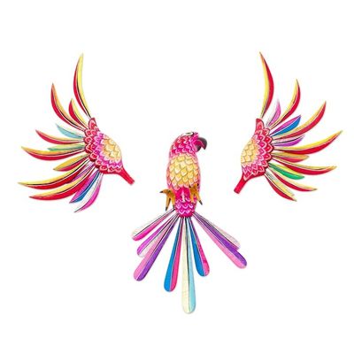 Alternate image for Handmade Red Parrot Alebrije Sculpture from Mexico Perky Red Parrot