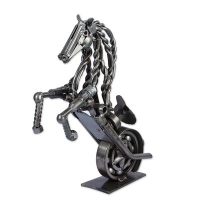 Alternate image for 18 Inch Rustic Motorbike Horse Recycled Auto Parts Sculpture Rustic Horsepower