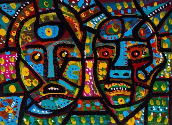 Alternate image for Multicolored Contemporary Painting from Mexico People