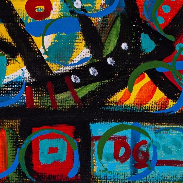 Alternate image for Bold Original Olmec Head Painting Olmec Geometry