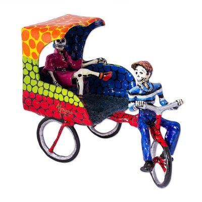 Alternate image for Mexican Folk Art Papier Mache Sculpture Bicitaxi