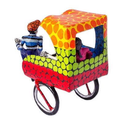 Alternate image for Mexican Folk Art Papier Mache Sculpture Bicitaxi