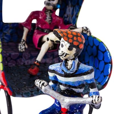 Alternate image for Mexican Folk Art Papier Mache Sculpture Bicitaxi