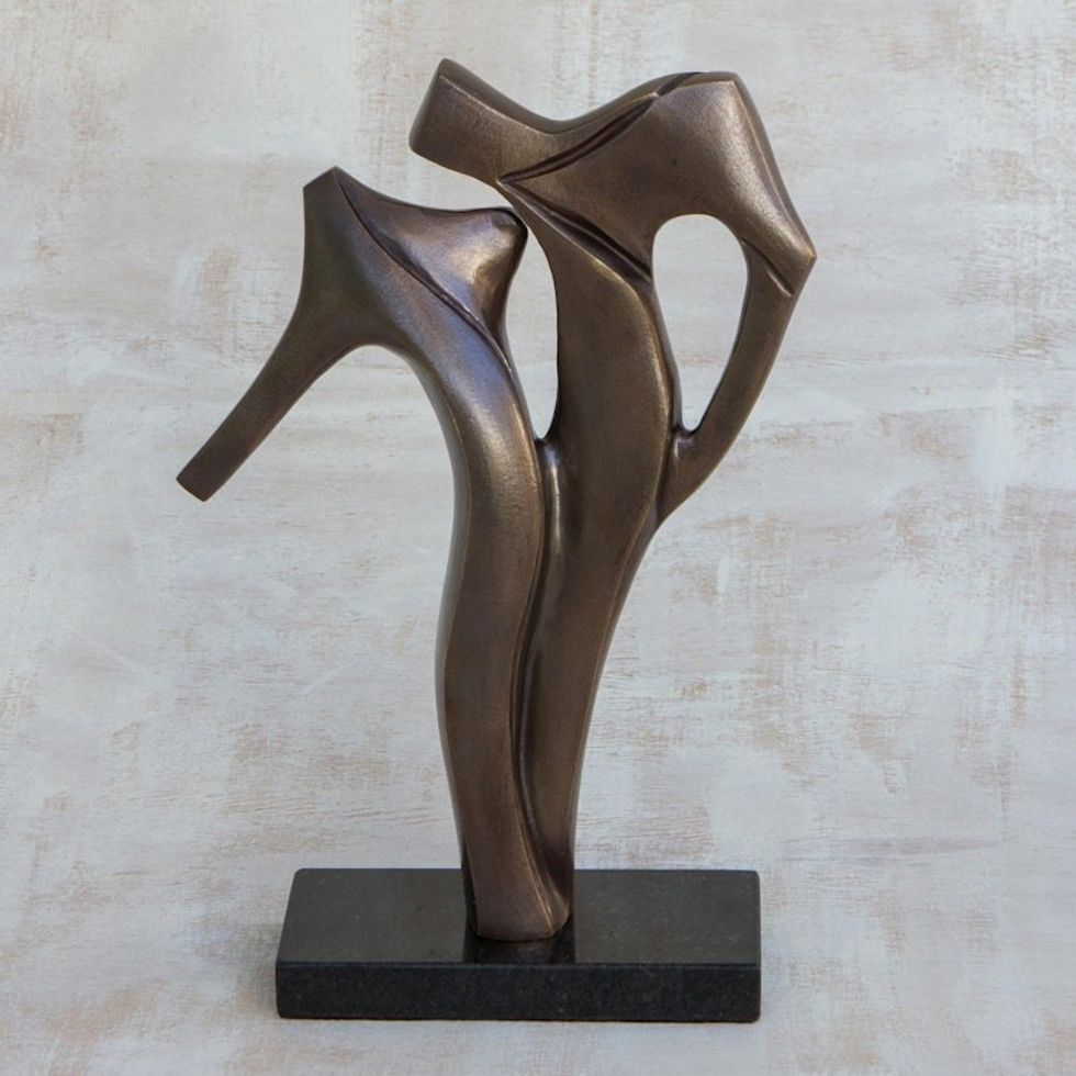 Limited Edition Romantic Bronze Sculpture from Brazil 'The Kiss II'