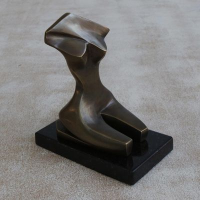 Alternate image for Polished Bronze Sculpture of Female Figure from Brazil Golden Tropical Beauty