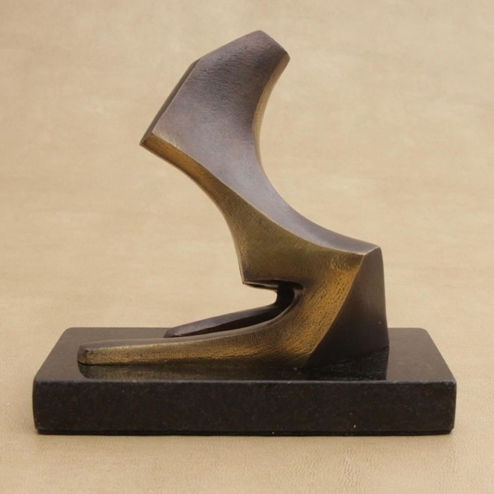 Signed Fine Art Abstract Sculpture from Brazil 'Solitary'