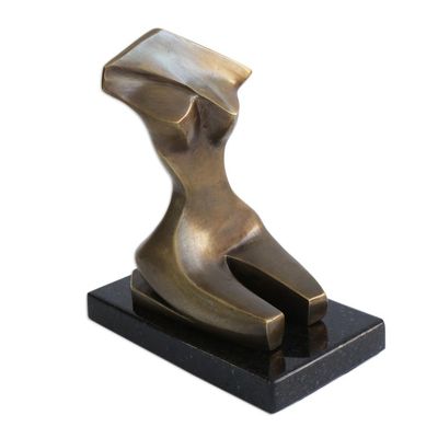 Alternate image for Polished Bronze Sculpture of Female Figure from Brazil Golden Tropical Beauty