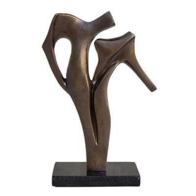 Alternate image for Limited Edition Romantic Bronze Sculpture from Brazil The Kiss II