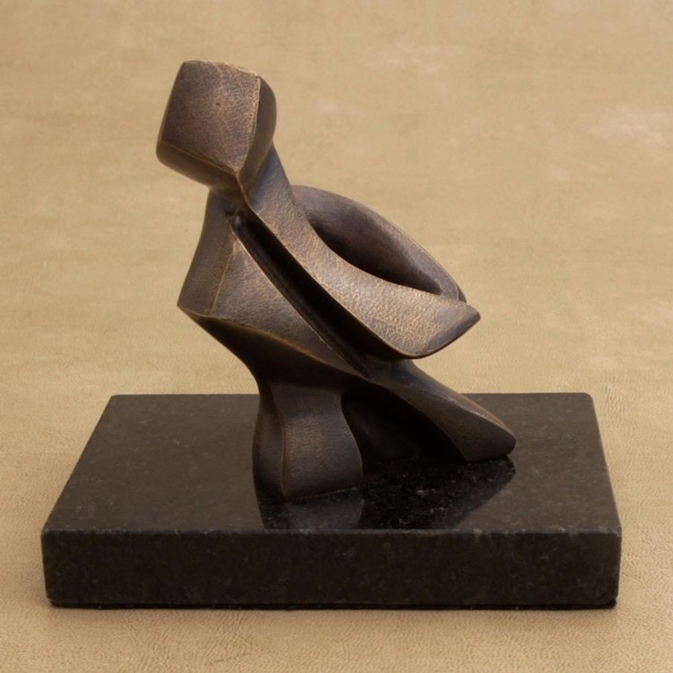 Artistic Bronze Abstract Sculpture from Brazil 'Dancing'