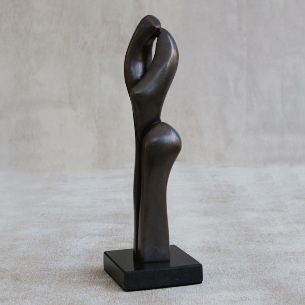 Bronze Sculpture of Souls Entwined Figures from Brazil 'Souls Entwined'