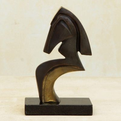 Alternate image for Signed Abstract Horse Sculpture in Bronze from Brazil Abstract Horse