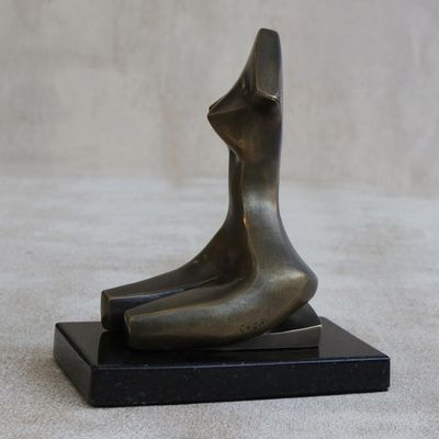 Alternate image for Polished Bronze Sculpture of Female Figure from Brazil Golden Tropical Beauty