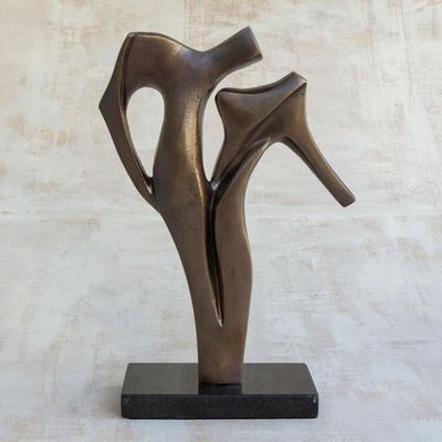 Alternate image for Limited Edition Romantic Bronze Sculpture from Brazil The Kiss II