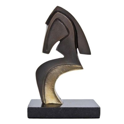 Alternate image for Signed Abstract Horse Sculpture in Bronze from Brazil Abstract Horse