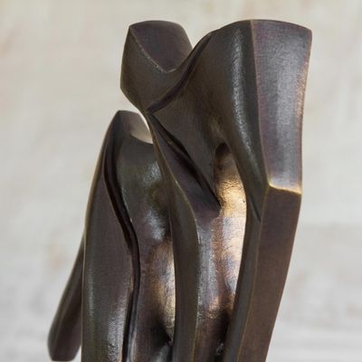Alternate image for Limited Edition Romantic Bronze Sculpture from Brazil The Kiss II