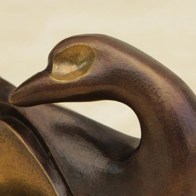 Alternate image for Brazilian Signed Contemporary Duck Sculpture in Bronze Gentle Duckling