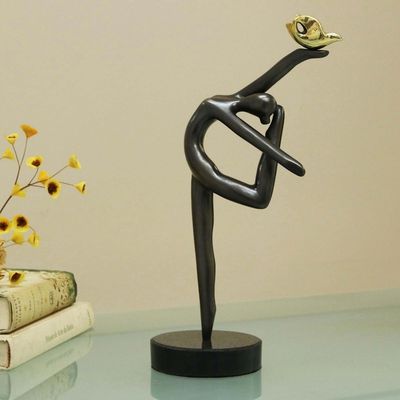 Alternate image for Bronze Female Dancer Sculpture with Golden Dove from Brazil Peace Message