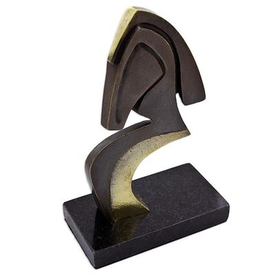 Alternate image for Signed Abstract Horse Sculpture in Bronze from Brazil Abstract Horse
