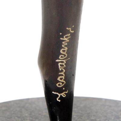 Alternate image for Bronze Female Dancer Sculpture with Golden Dove from Brazil Peace Message