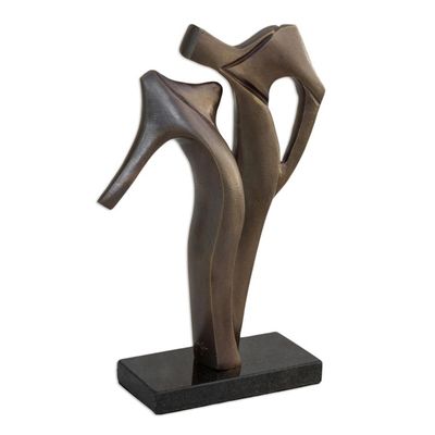 Alternate image for Limited Edition Romantic Bronze Sculpture from Brazil The Kiss II